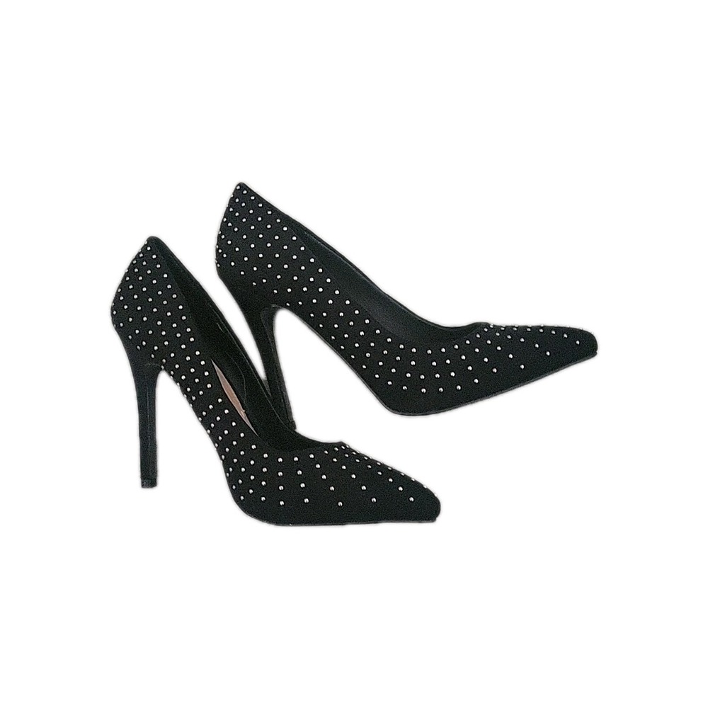 Max no 6 New York Black Studded Pointed Toe Stiletto Heel Pumps 7 designer sexy